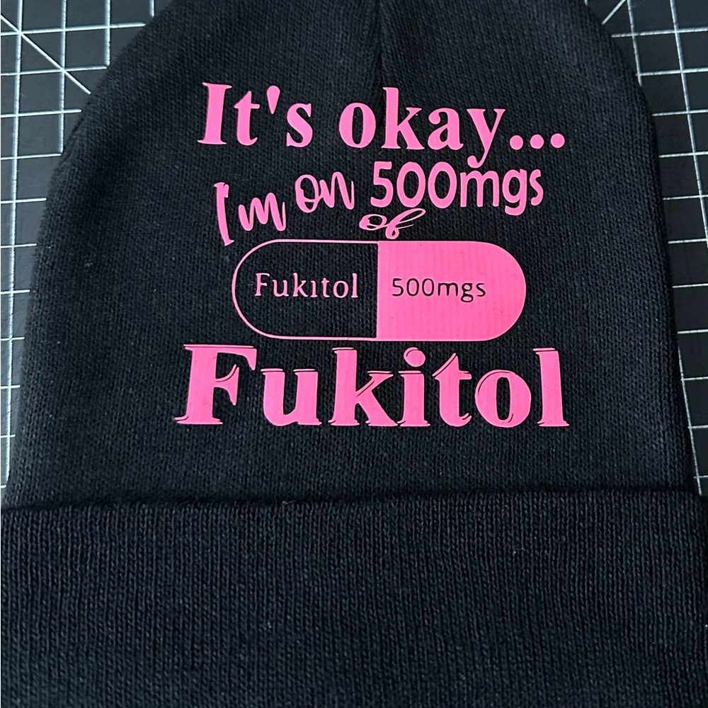Women’s sarcastic beanie in hot pink